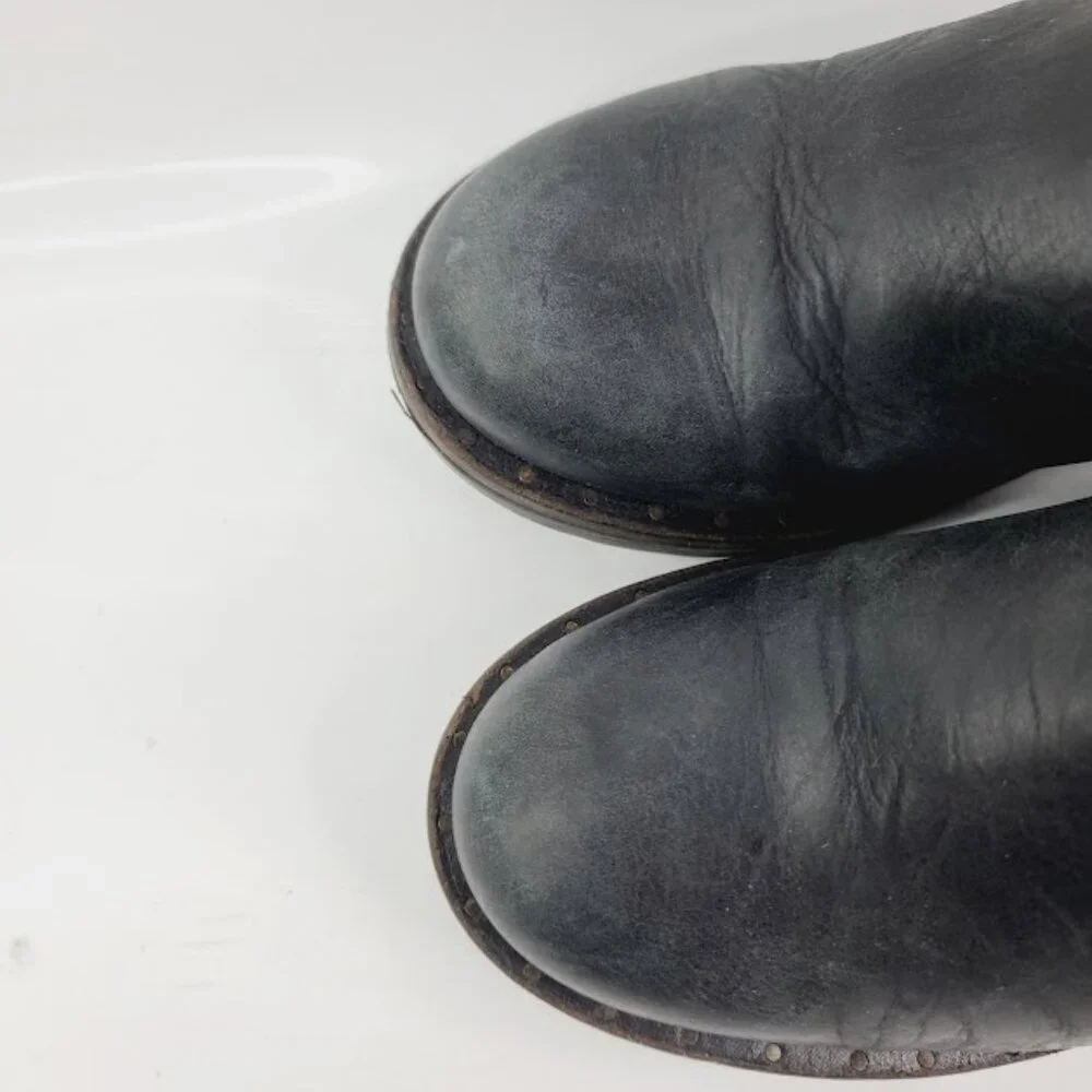 Dromedaris Women's Black Kelyn Leather Side Zip Classic Ankle Moto Bootie Size 7